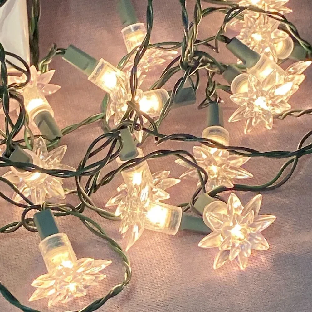 Hofert's Water Lily Flower String Lights 20 Light Set VTG Christmas Patio Decor